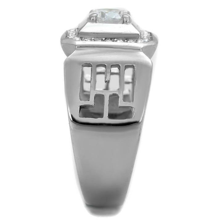 TK2046 - High polished (no plating) Stainless Steel Ring with AAA - Brand My Case
