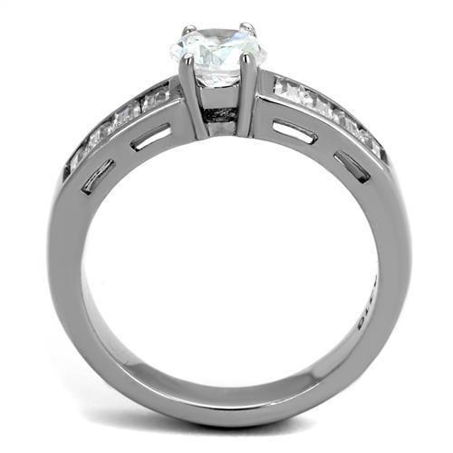 TK2117 - High polished (no plating) Stainless Steel Ring with AAA - Brand My Case