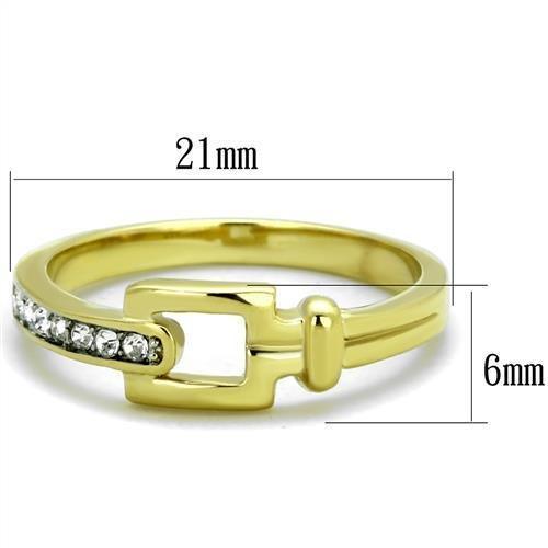 TK2164 - Two-Tone IP Gold (Ion Plating) Stainless Steel Ring with Top - Brand My Case