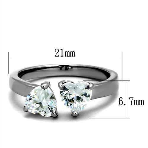 TK2167 - High polished (no plating) Stainless Steel Ring with AAA - Brand My Case