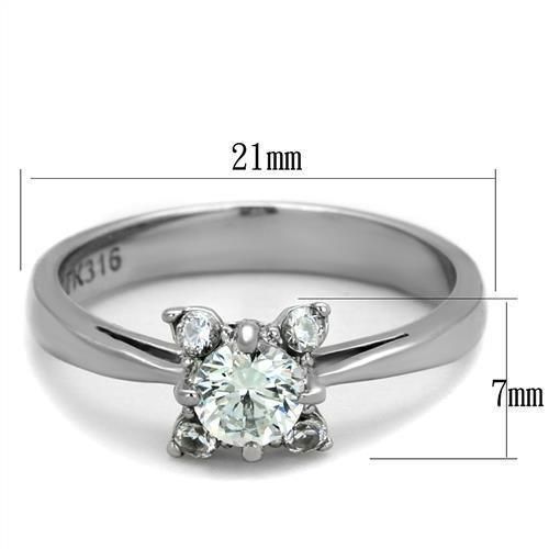 TK2172 - High polished (no plating) Stainless Steel Ring with AAA - Brand My Case