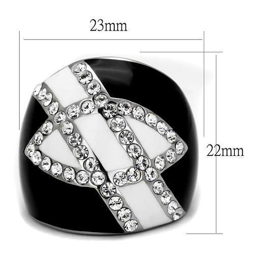 TK2211 - High polished (no plating) Stainless Steel Ring with Top - Brand My Case