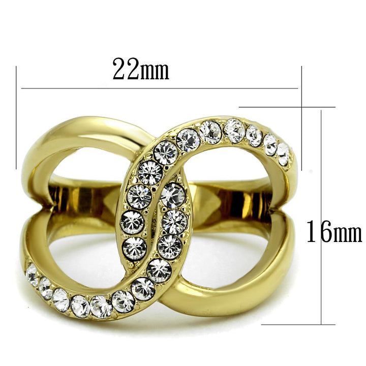TK2253 - Two-Tone IP Gold (Ion Plating) Stainless Steel Ring with Top - Brand My Case