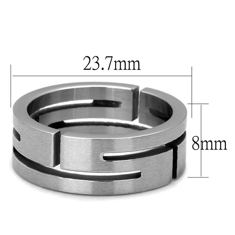 TK2393 - High polished (no plating) Stainless Steel Ring with No Stone - Brand My Case