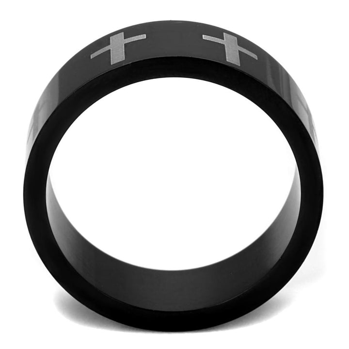 TK2410 - Two-Tone IP Black (Ion Plating) Stainless Steel Ring with No - Brand My Case