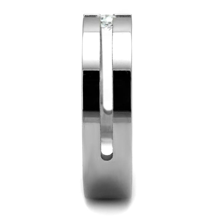 TK2412 - High polished (no plating) Stainless Steel Ring with AAA - Brand My Case