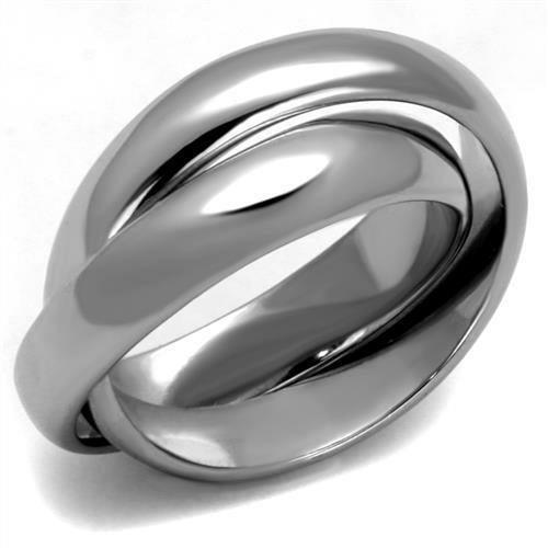 TK2498 - High polished (no plating) Stainless Steel Ring with No Stone - Brand My Case