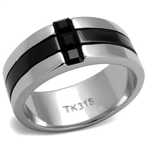 TK2516 - High polished (no plating) Stainless Steel Ring with Top - Brand My Case