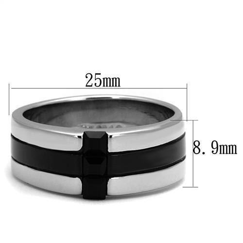 TK2516 - High polished (no plating) Stainless Steel Ring with Top - Brand My Case