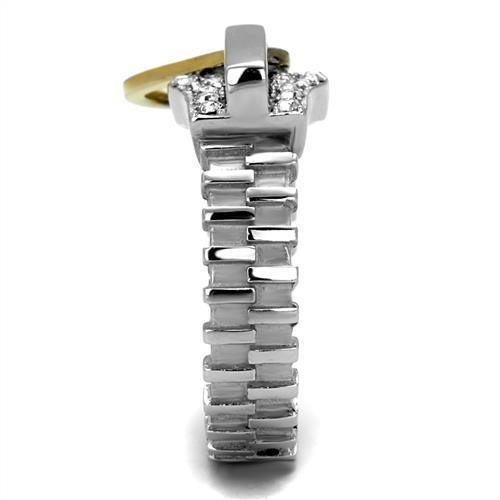 TK2520 - Two-Tone IP Gold (Ion Plating) Stainless Steel Ring with Top - Brand My Case