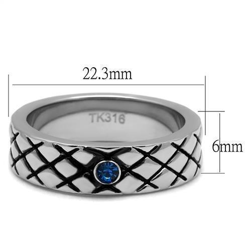 TK2565 - High polished (no plating) Stainless Steel Ring with Top - Brand My Case