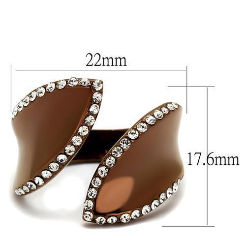 TK2691 - IP Coffee light Stainless Steel Ring with Top Grade Crystal - Brand My Case