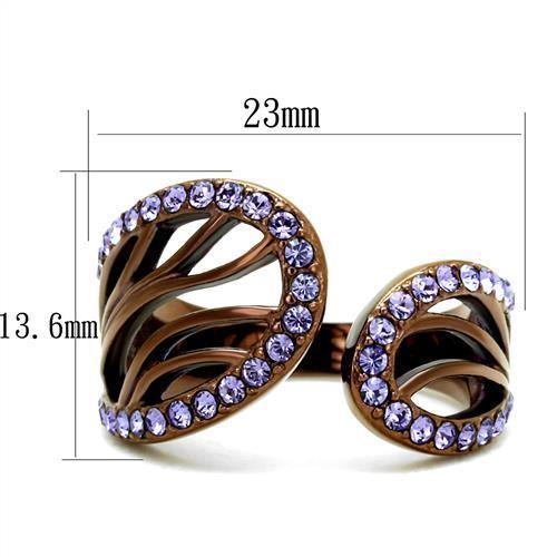 TK2755 - IP Coffee light Stainless Steel Ring with Top Grade Crystal - Brand My Case
