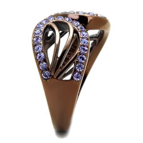 TK2755 - IP Coffee light Stainless Steel Ring with Top Grade Crystal - Brand My Case