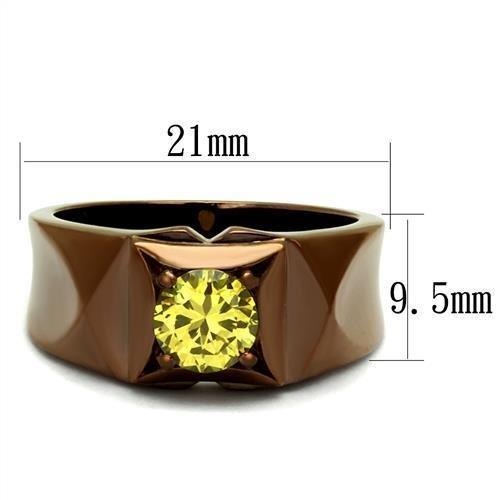 TK2773 - IP Coffee light Stainless Steel Ring with AAA Grade CZ in - Brand My Case