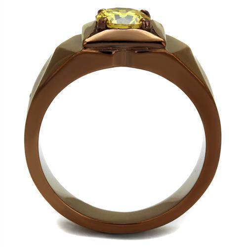 TK2773 - IP Coffee light Stainless Steel Ring with AAA Grade CZ in - Brand My Case