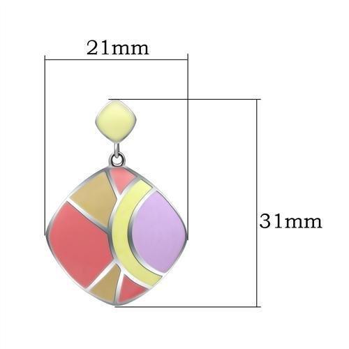 TK279 - High polished (no plating) Stainless Steel Earrings with Epoxy - Brand My Case