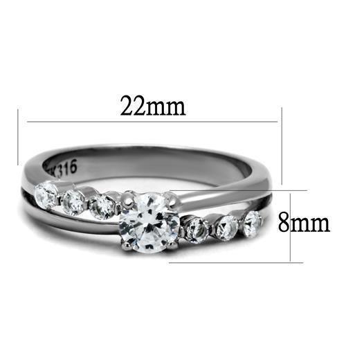 TK2865 - High polished (no plating) Stainless Steel Ring with AAA - Brand My Case
