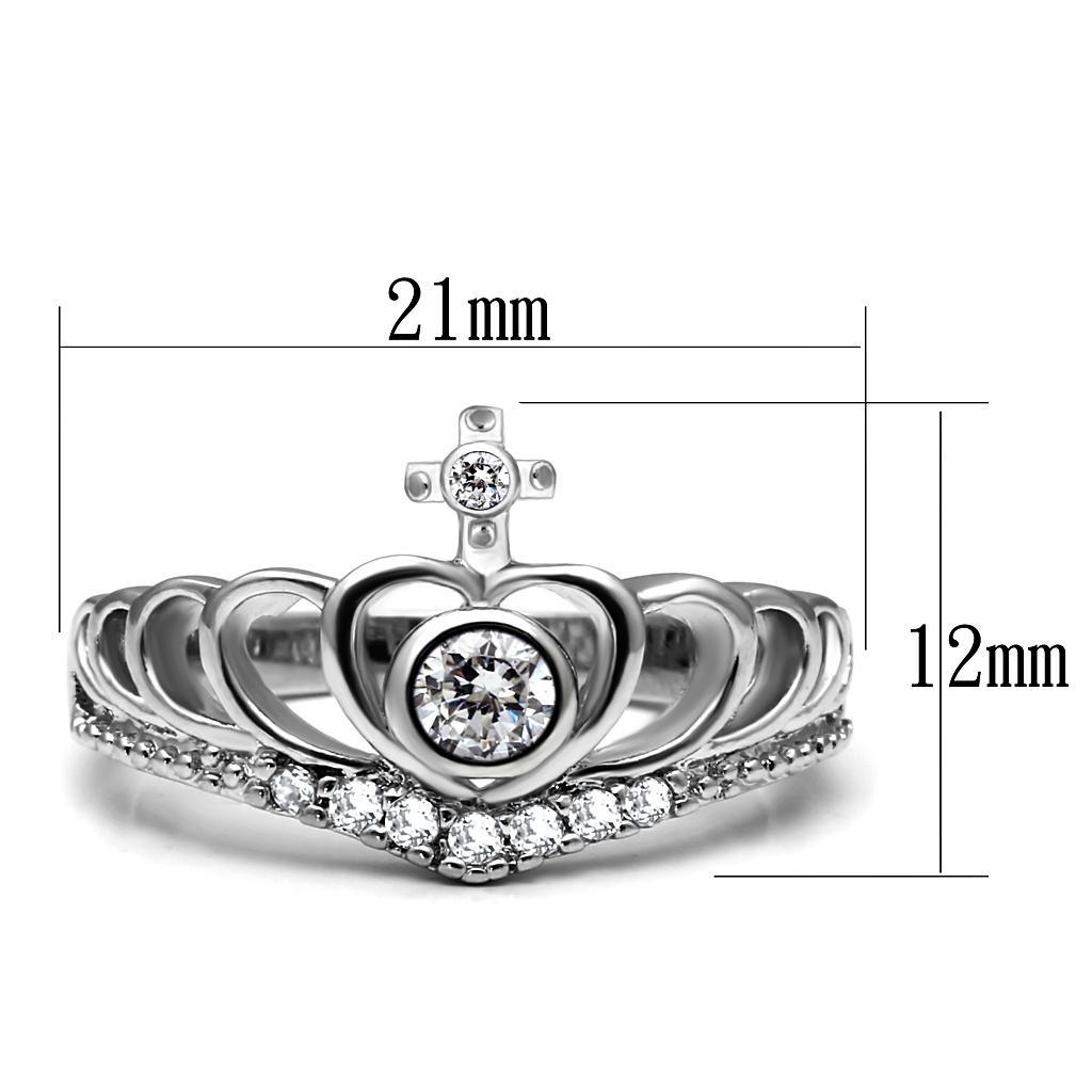 TK2870 - High polished (no plating) Stainless Steel Ring with AAA - Brand My Case