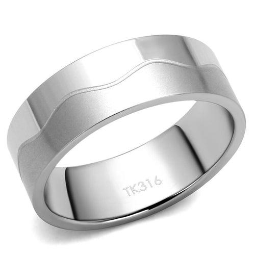 TK2918 - High polished (no plating) Stainless Steel Ring with No Stone - Brand My Case