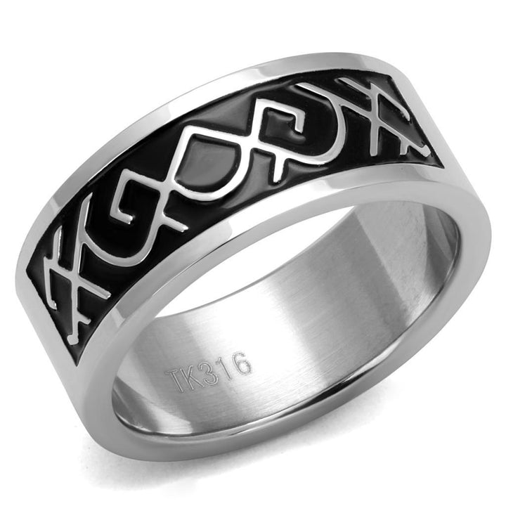 TK2921 - High polished (no plating) Stainless Steel Ring with Epoxy - Brand My Case