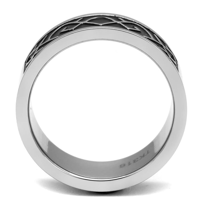 TK2921 - High polished (no plating) Stainless Steel Ring with Epoxy - Brand My Case