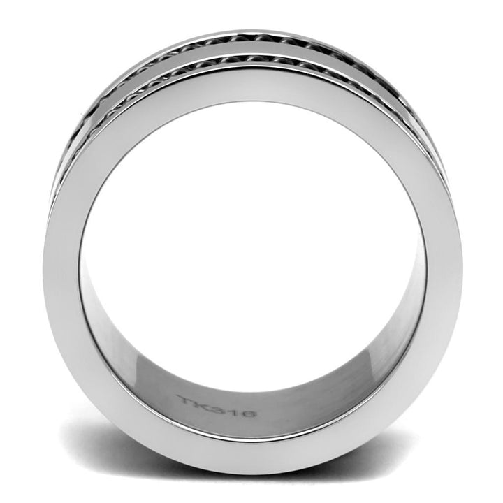 TK2927 - High polished (no plating) Stainless Steel Ring with Epoxy - Brand My Case