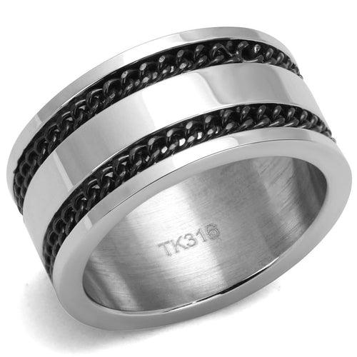 TK2927 - High polished (no plating) Stainless Steel Ring with Epoxy - Brand My Case