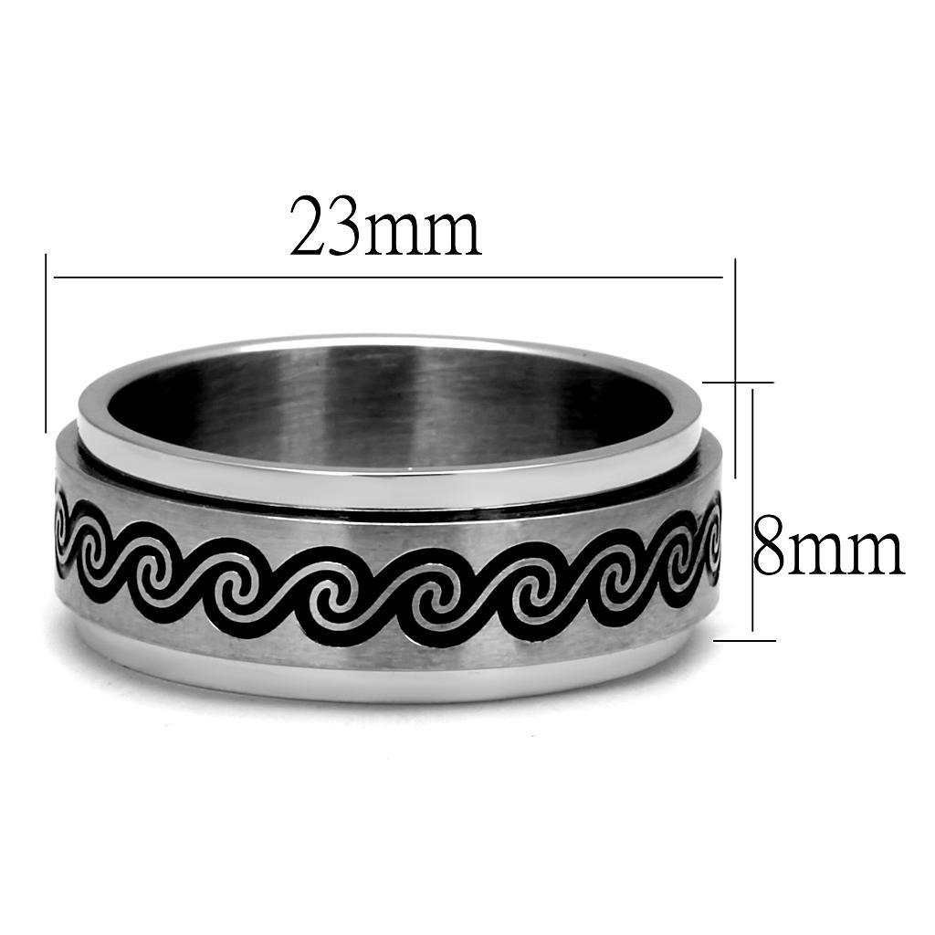 TK2930 - High polished (no plating) Stainless Steel Ring with Epoxy - Brand My Case