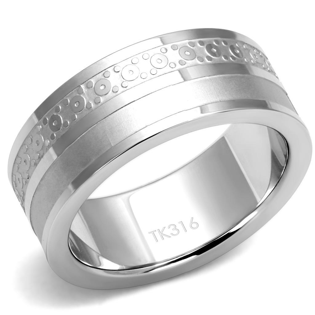 TK2944 - High polished (no plating) Stainless Steel Ring with No Stone - Brand My Case