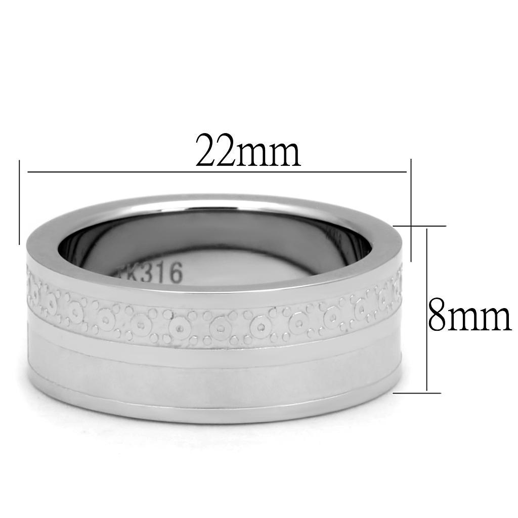 TK2944 - High polished (no plating) Stainless Steel Ring with No Stone - Brand My Case