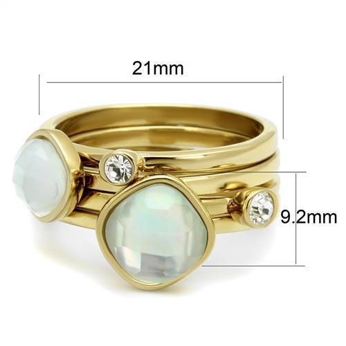 TK2975 - IP Gold(Ion Plating) Stainless Steel Ring with Synthetic - Brand My Case