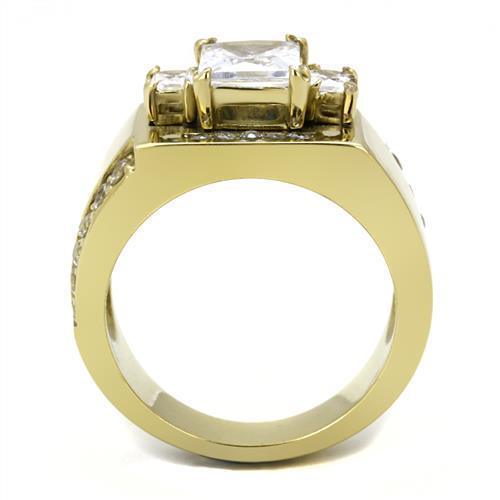 TK3078 - IP Gold(Ion Plating) Stainless Steel Ring with AAA Grade CZ - Brand My Case