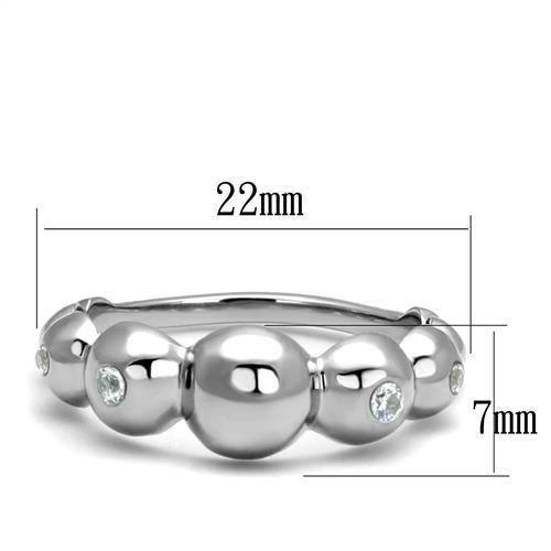 TK3087 - High polished (no plating) Stainless Steel Ring with AAA - Brand My Case