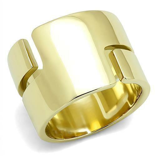 TK3118 - IP Gold(Ion Plating) Stainless Steel Ring with No Stone - Brand My Case
