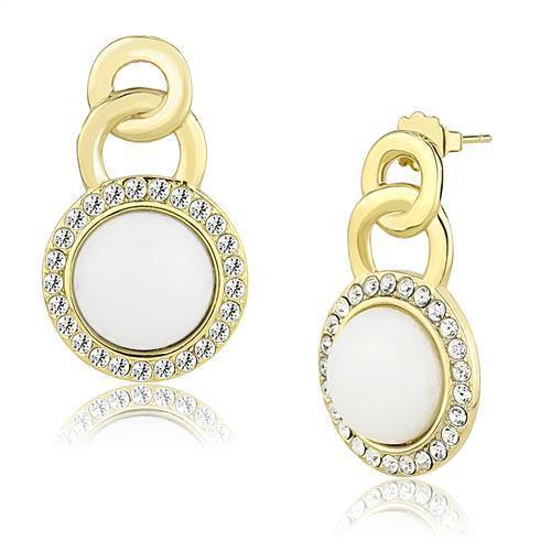 TK3152 - IP Gold(Ion Plating) Stainless Steel Earrings with Synthetic - Brand My Case