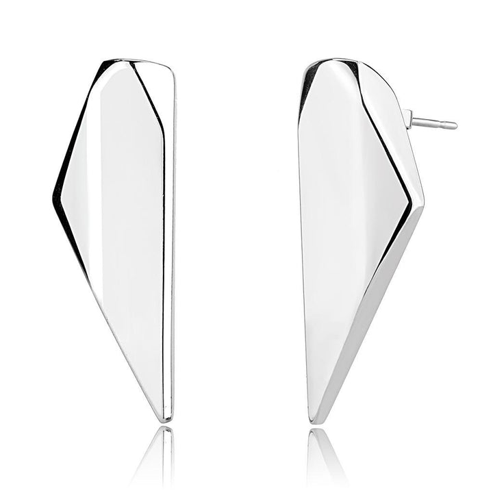 TK3160 - Rhodium Stainless Steel Earrings with No Stone - Brand My Case