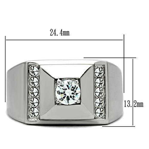 TK317 - High polished (no plating) Stainless Steel Ring with AAA Grade - Brand My Case