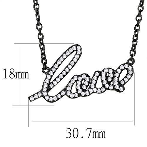 TK3217 - IP Black(Ion Plating) Stainless Steel Chain Pendant with AAA - Brand My Case