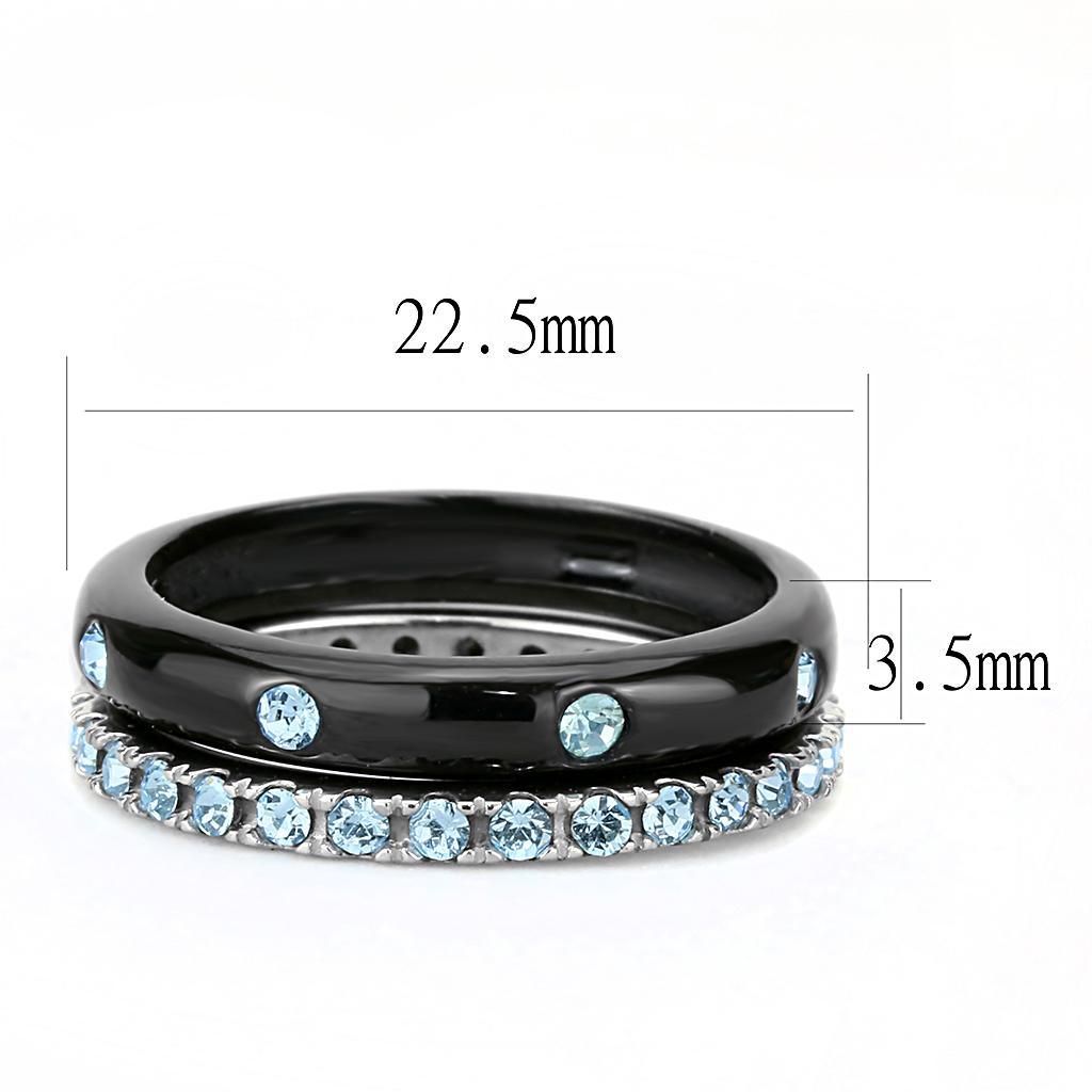 TK3233 - Two-Tone IP Black (Ion Plating) Stainless Steel Ring with Top - Brand My Case