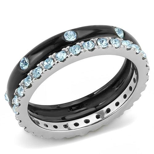 TK3233 - Two-Tone IP Black (Ion Plating) Stainless Steel Ring with Top - Brand My Case