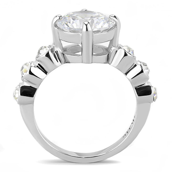 TK3247 - High polished (no plating) Stainless Steel Ring with AAA - Brand My Case