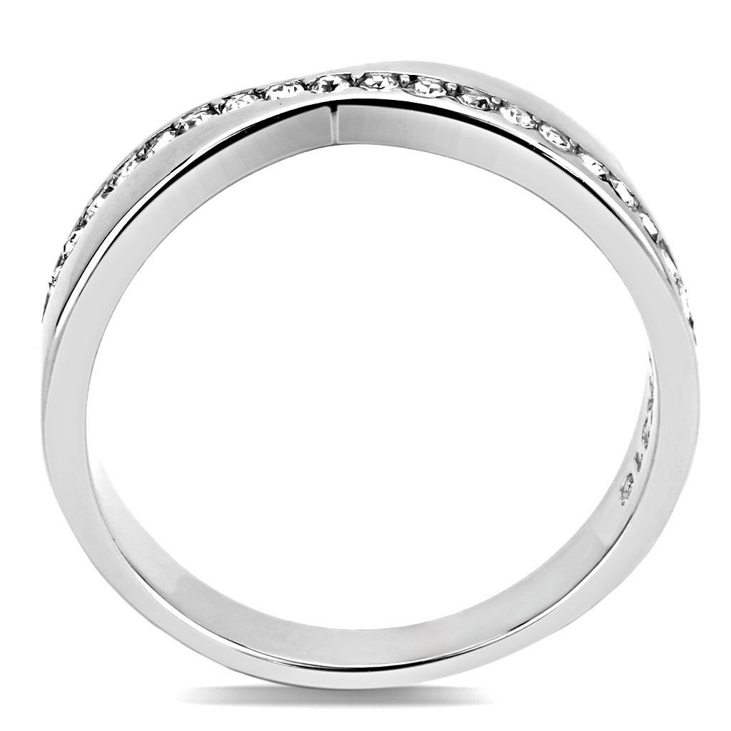 TK3501 - High polished (no plating) Stainless Steel Ring with Top - Brand My Case