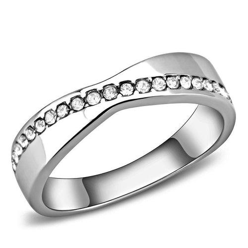 TK3501 - High polished (no plating) Stainless Steel Ring with Top - Brand My Case