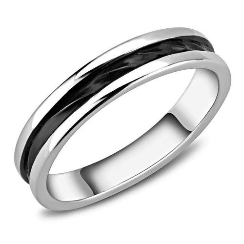 TK3502 - Two-Tone IP Black (Ion Plating) Stainless Steel Ring with No - Brand My Case