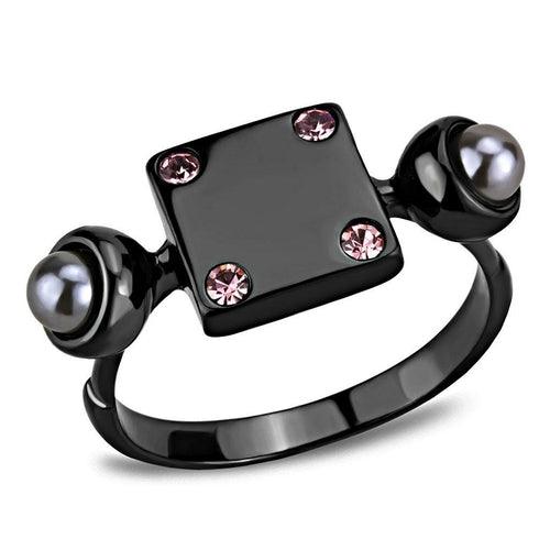 TK3513 - IP Light Black (IP Gun) Stainless Steel Ring with Synthetic - Brand My Case