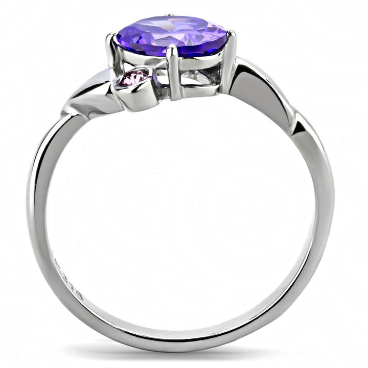 TK3525 - High polished (no plating) Stainless Steel Ring with AAA - Brand My Case