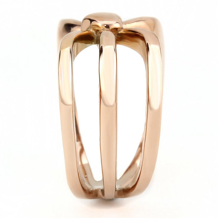 TK3575 - IP Rose Gold(Ion Plating) Stainless Steel Ring with No Stone - Brand My Case