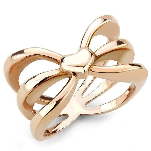 TK3575 - IP Rose Gold(Ion Plating) Stainless Steel Ring with No Stone - Brand My Case