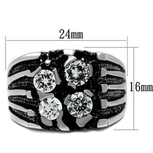 TK366 - High polished (no plating) Stainless Steel Ring with AAA Grade - Brand My Case